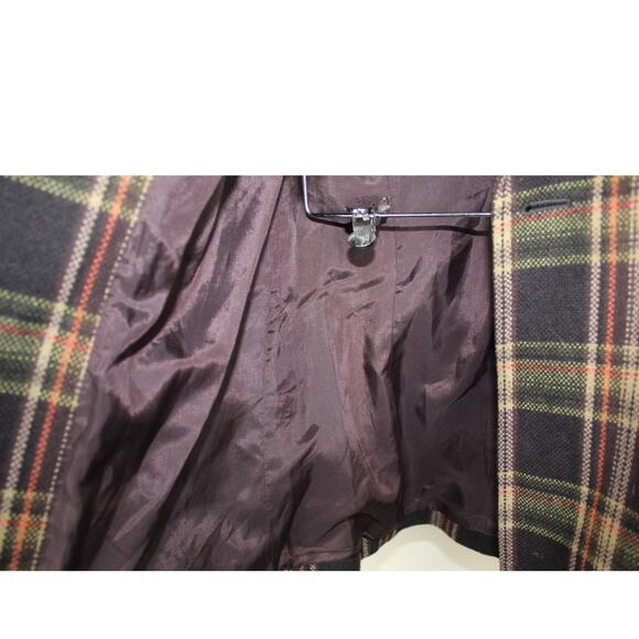 Michael Kors Wool Coat Womens Small Brown Plaid Y2K Academia Preppy Fall - Picture 5 of 7